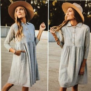 ROOLEE Delacour Button Shirt Dress Midi M